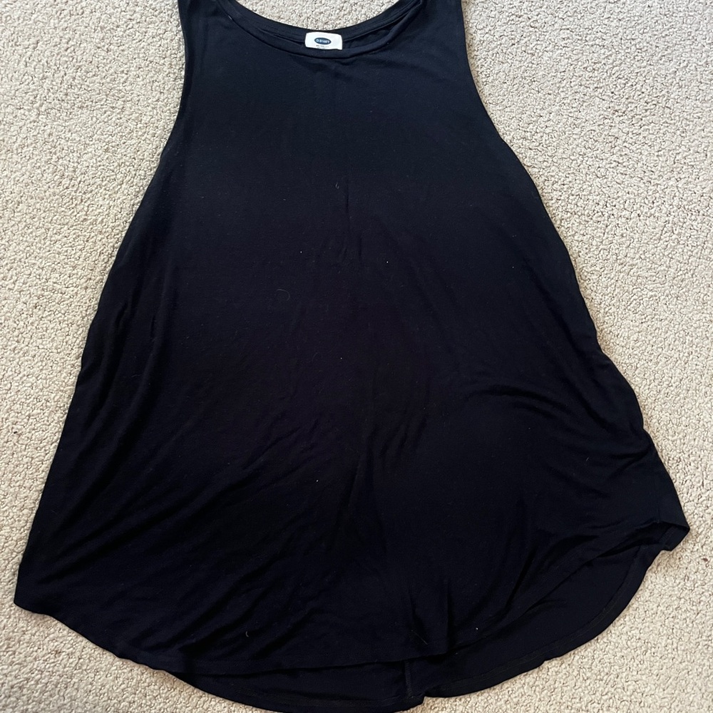 Old Navy Black Asymmetrical Relaxed Tank Top
